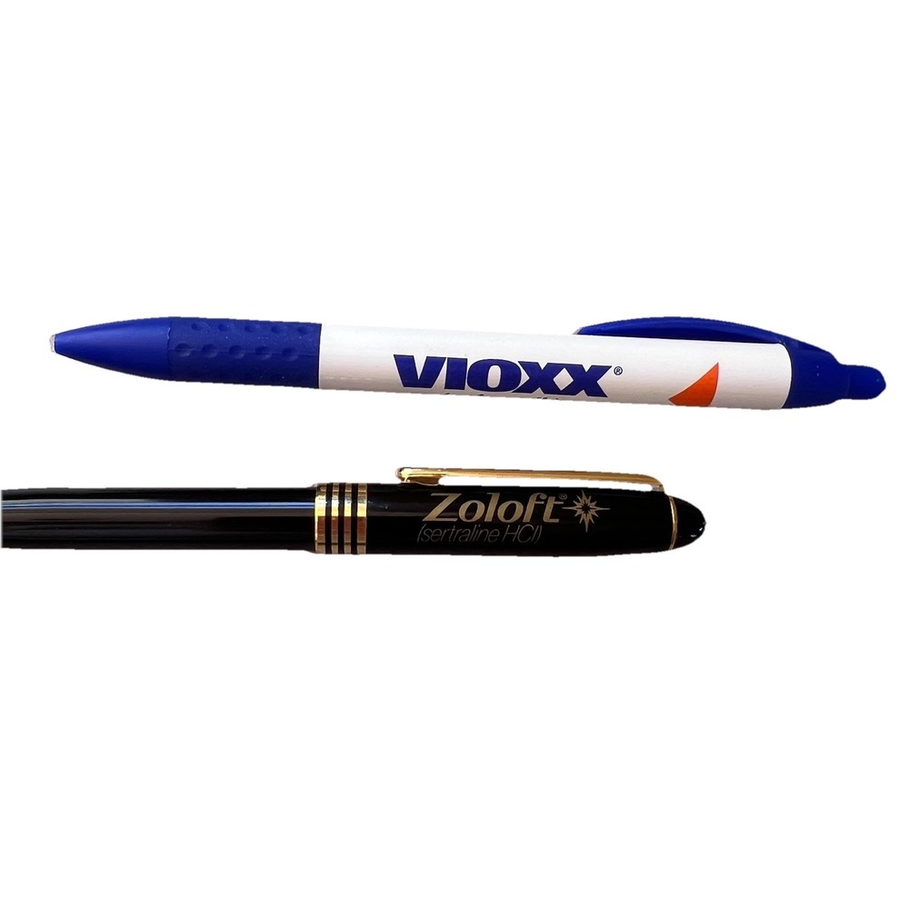 Pharmaceutical‎ Promo Pen Lot Heavy Metal Pfizer Zoloft Pen Drug Rep & Vioxx Pen